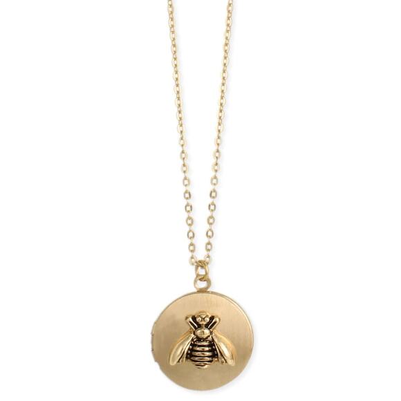 All the Buzz Gold Bee Locket Necklace - Picture 1 of 3